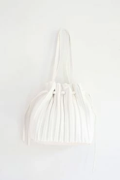 SAMPLE-Nadia Pleated Bag - White