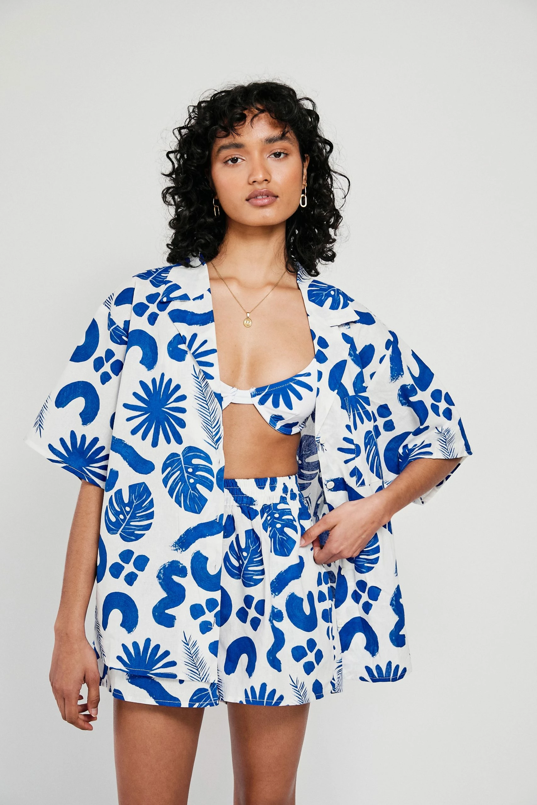 Thessy Shorts - Blue Leaf 9 Thessy Shorts - Blue Leaf - Image 7