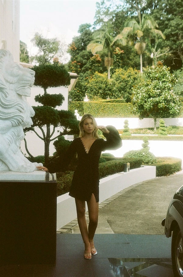 SAMPLE-Minna Button Dress - Black 6 SAMPLE-Minna Button Dress - Black - Image 4