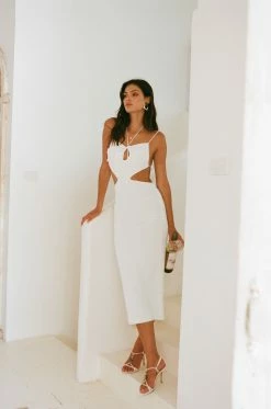 Fernanda Midi Dress - White -Sabo Shop 3847e8b5 8888 4b51 9d6e dd690aaee886