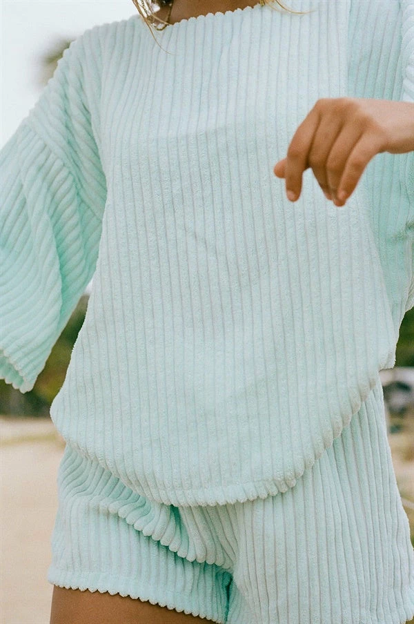 SAMPLE-Wanderer Shorts - Blue Minky 4 SAMPLE-Wanderer Shorts - Blue Minky - Image 2