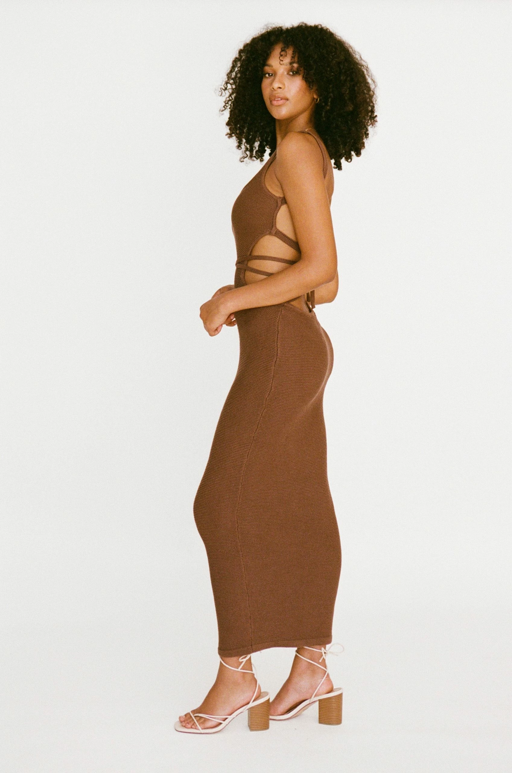 London Knit Dress - Chocolate 10 London Knit Dress - Chocolate - Image 8