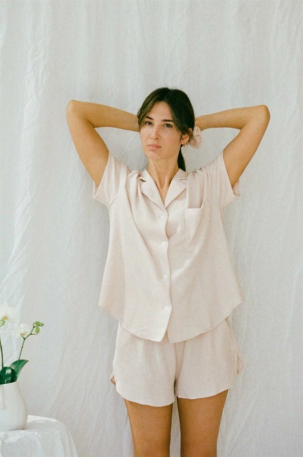 SAMPLE-Siesta PJ Shorts - Musk 4 SAMPLE-Siesta PJ Shorts - Musk - Image 2