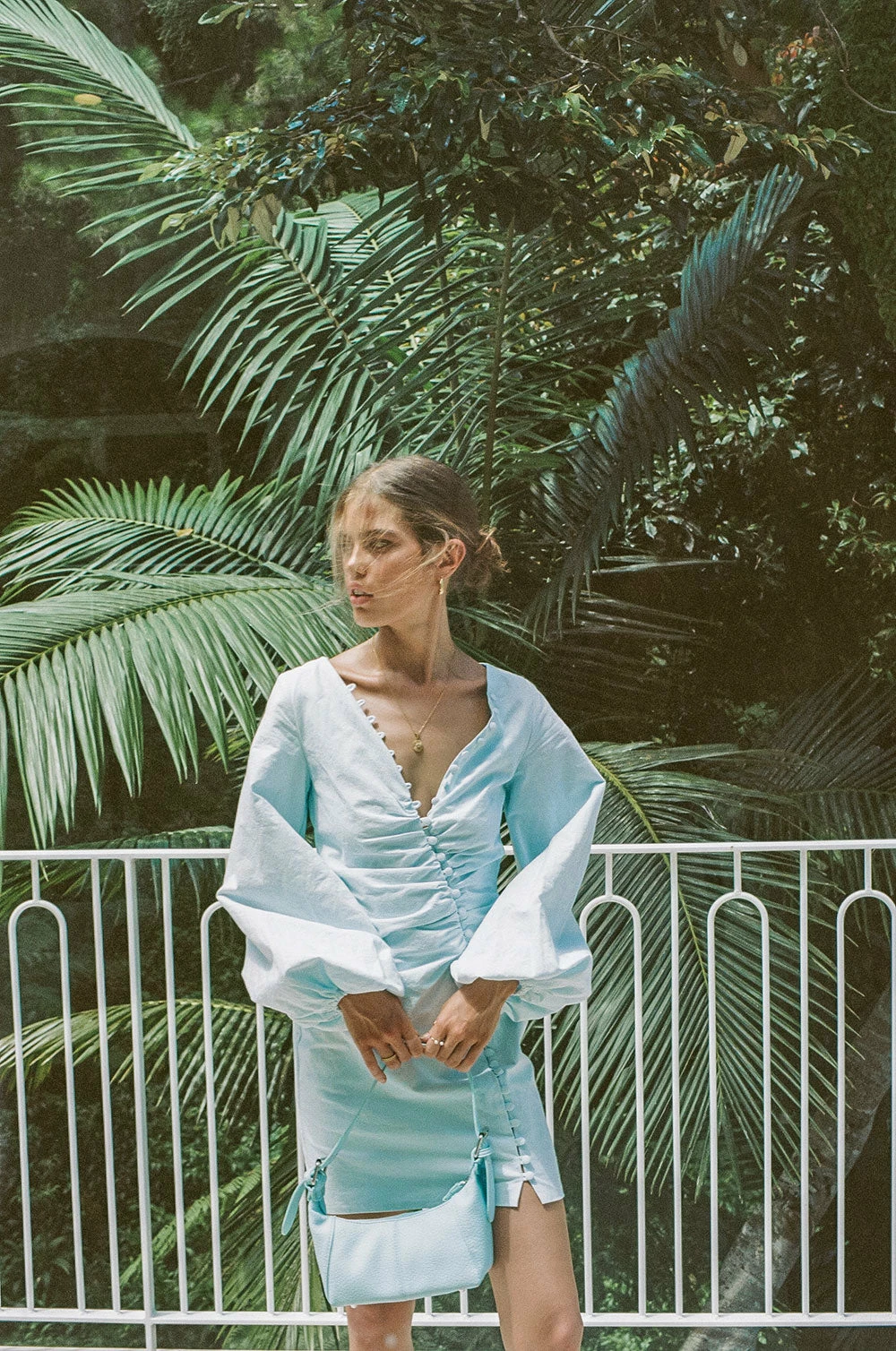 SAMPLE-Minna Button Dress - Blue 6 SAMPLE-Minna Button Dress - Blue - Image 4