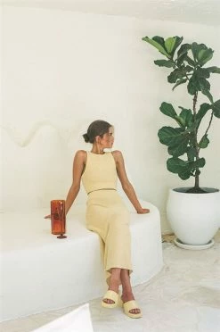 Heather Knit Top - Yellow -Sabo Shop 5ae7272a 27b8 410f 84bf 0aac26df70a2