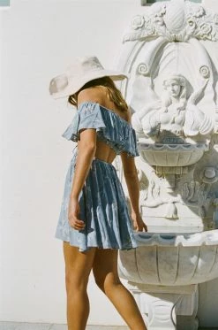 Safiya Frill Dress - Blue -Sabo Shop 5fae4e84 ad97 45d9 ac58 469487c8de59