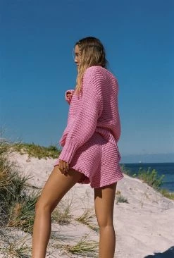 Chunky Panama Shorts - Pink -Sabo Shop 65a7a597 5b90 4e77 8b14 02d75255a399