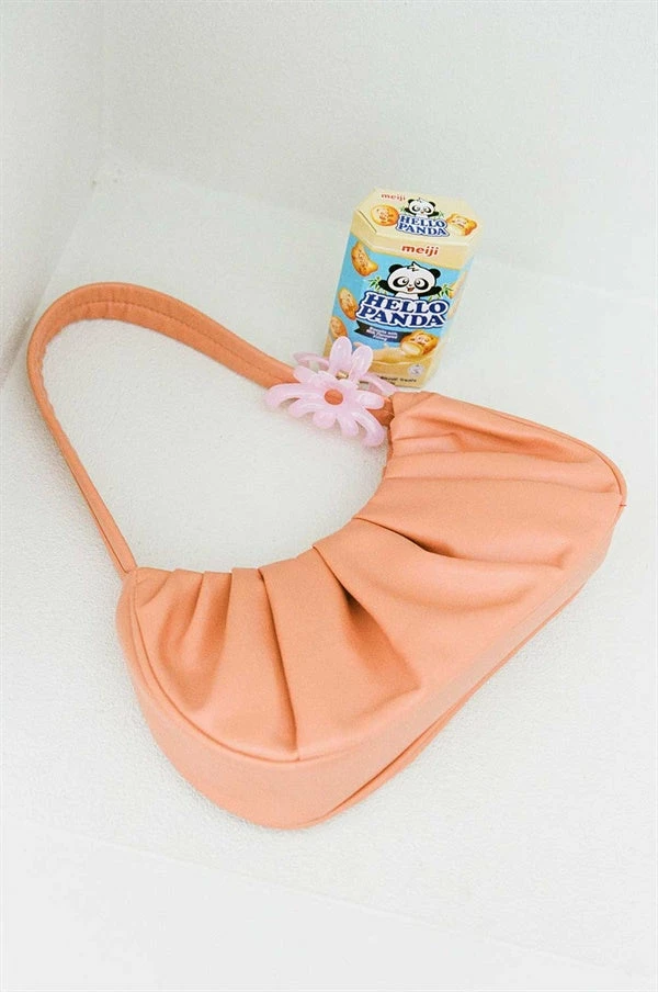 Nahla Ruched Bag - Coral 3 Nahla Ruched Bag - Coral