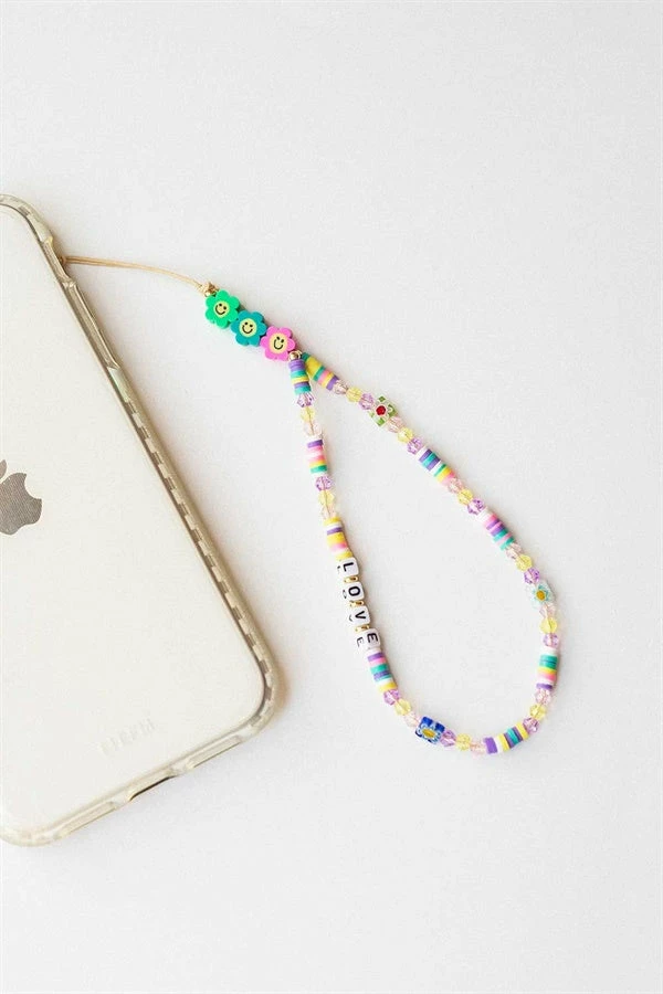 Beaded Phone Charm - Multi 4 Beaded Phone Charm - Multi - Image 2