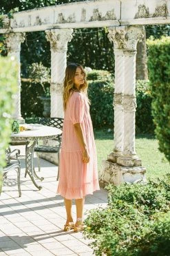 Vittoria Midi Dress - Coral -Sabo Shop a78596a5 0861 4ef9 8f4d a8d2799a1fc2