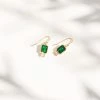 18K Emerald Earrings -Sabo Shop accessories 18k emerald earrings 1