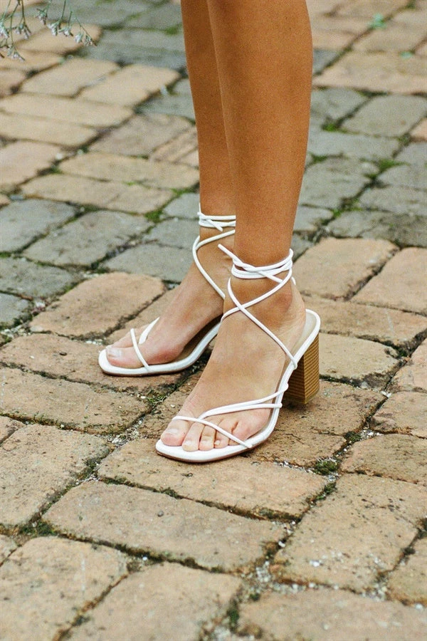Zita Strappy Sandals - White 3 Zita Strappy Sandals - White