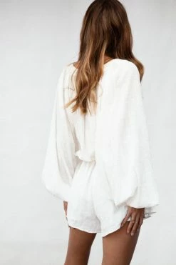 SAMPLE-Elsa Playsuit - White -Sabo Shop b2b04ecc f3f5 438e bee7 1fd65c90f649