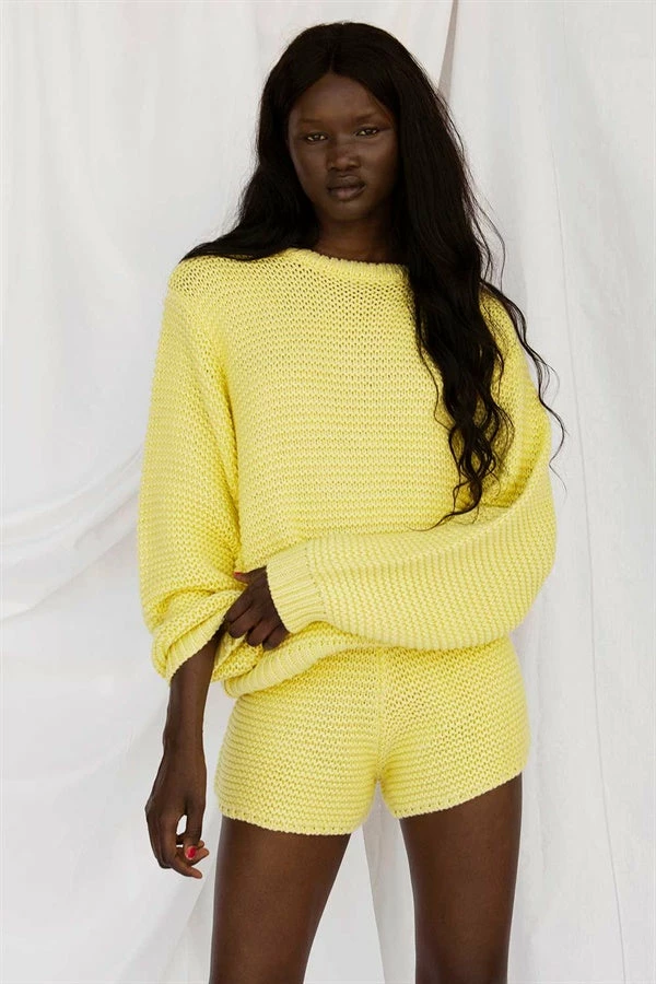 Noelle Knit Shorts - Lemon 7 Noelle Knit Shorts - Lemon - Image 5