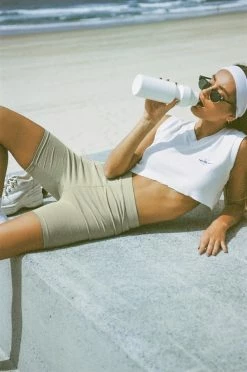 Khaki Bike Shorts -Sabo Shop bottoms khaki bike shorts 12