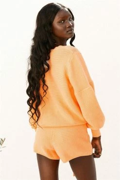 Peach Knit Shorts -Sabo Shop bottoms peach knit shorts 11