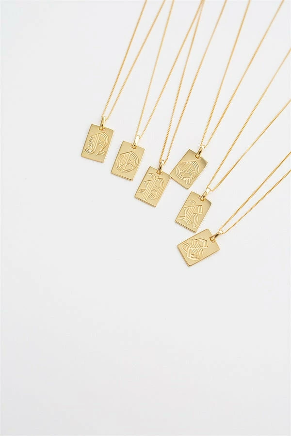 18K Script Initial Necklace 6 18K Script Initial Necklace - Image 4