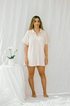 SAMPLE-Cosy PJ Shirt Dress - Musk -Sabo Shop e35e500b a5c8 4ae0 9ed2 75e37a1522ec d222377c b8cd 4bd1 a76a d631b6914e79