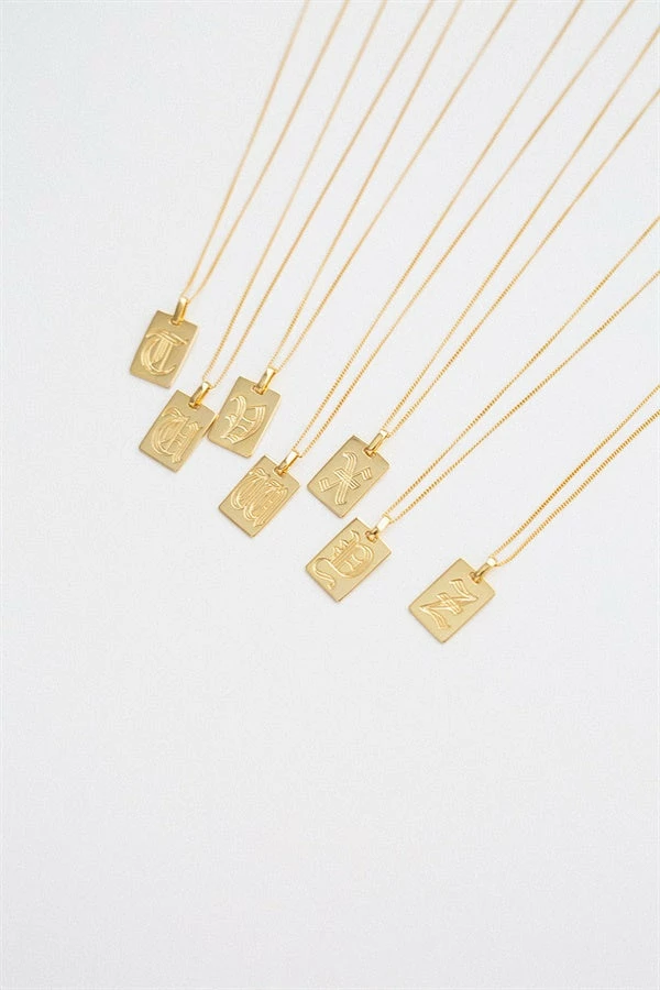 18K Script Initial Necklace 7 18K Script Initial Necklace - Image 5