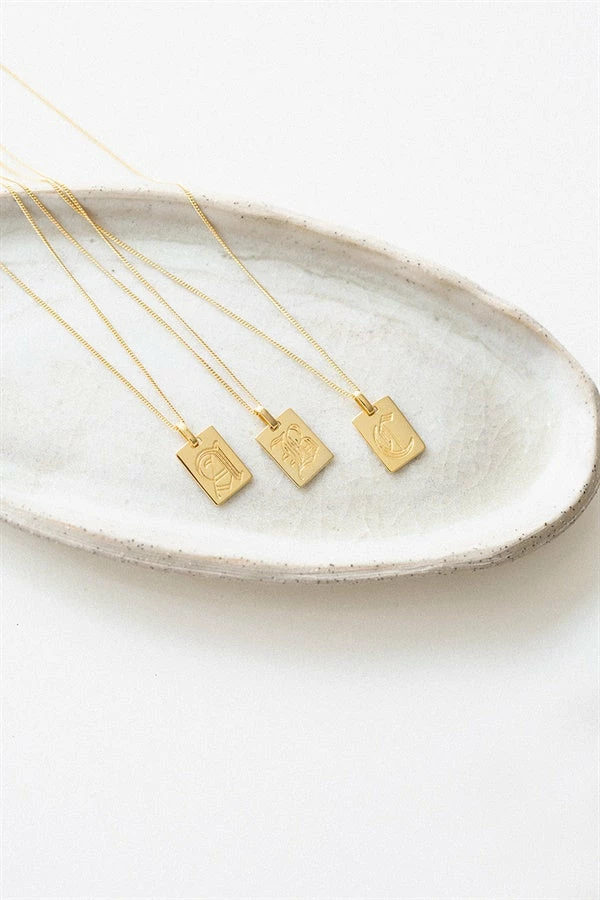 18K Script Initial Necklace 3 18K Script Initial Necklace