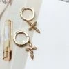 18K Cross Hoops 1 18K Cross Hoops -Sabo Shop earrings 18k cross hoops 1