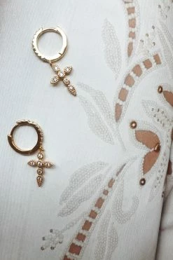18K Cross Hoops 9 18K Cross Hoops -Sabo Shop earrings 18k cross hoops 4