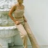 Venti Knit Pants - Tan