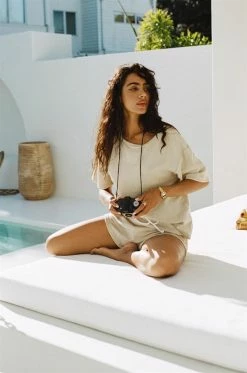 Kairo Towelling Top - Tan -Sabo Shop tops kairo top tan 1