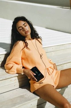 Peach Knit Top -Sabo Shop tops peach knit top 3